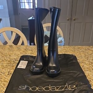 ShoeDazzle Black Knee-High Boots